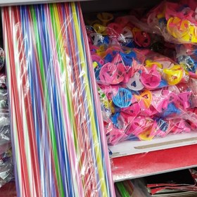 تصویر نی و بست بادکنک 100 عددی 