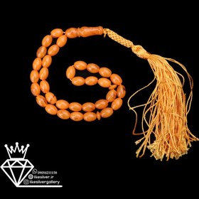 تصویر تسبیح عقیق زرد۳۳دانه درشت درجه یک کد636 