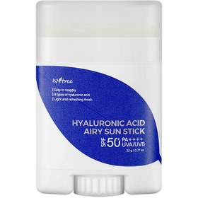 تصویر ضد آفتاب استیکی SPF50 مدل هیالورونیک اسید مناسب انواع پوست وزن 22 گرم ایزنتری Isntree Hyaluronic Acid Airy Sun Stick Spf 50