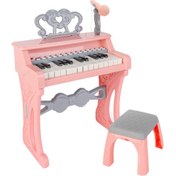 تصویر اسباب بازی موزیکال مدل پیانو پایه دار و میکروفون کد 32828 