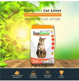 تصویر خاک گربه چسبنده با رایحه پرتقالی سان اوسیس 10 لیتر برند sun oasis Sun Oasis Clumping Cat Litter Orange Scented 10 L