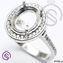 تصویر رکاب انگشتر نقره زنانه مدل مهتا کد 61100 Women's silver ring stirrup, Mehta model