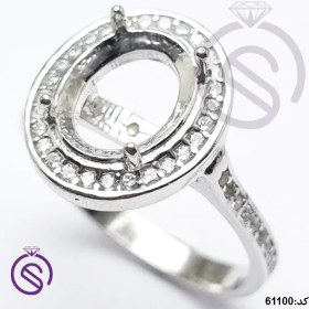 تصویر رکاب انگشتر نقره زنانه مدل مهتا کد 61100 Women's silver ring stirrup, Mehta model