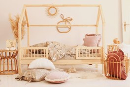 تصویر تخت خواب کودک کلبه نیلسا سایز ۱۸۰x۸۰ 