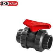 تصویر شیر توپی UPVC سایز ۵۰ مهره ماسوره ای چسبی ضد اسید ویسپار 