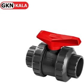 تصویر شیر توپی UPVC سایز ۵۰ مهره ماسوره ای چسبی ضد اسید ویسپار 