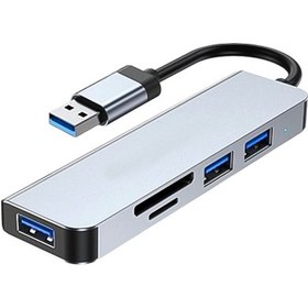 تصویر هاب کمبو USB3.0 به USB3.0/SD/TF 
