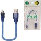 تصویر کابل کوتاه میکرو یو اس بی P-Net 30cm P-Net 0.3m Micro USB Cable