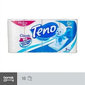 تصویر دستمال توالت کلاسیک تنو - 16 رول 3 لایه ا Teno Classic Toilet Tissues - 16 Rolls x 3 Ply Teno Classic Toilet Tissues - 16 Rolls x 3 Ply