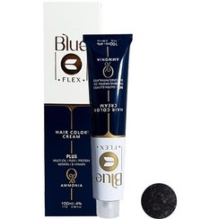 تصویر رنگ مو فاقد آمونیاک بلو شماره 1-4 حجم 100میل رنگ قهوه ای خاکستری متوسط BLUE FLEX