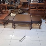 تصویر میز جلو مبلی عسلی کلاسیک مهتاب مربع 