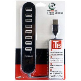 تصویر هاب 8 پورت USB 2.0 ایکس پی-پروداکت مدل XP-H838 