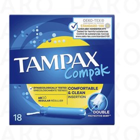 تصویر تامپون کامپک رگولار تامپکس زرد Tampax Compak Regular جذب 2 قطره 18 عدد 