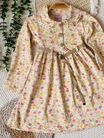 تصویر پیراهن گل گلی کمردار کد 1176 