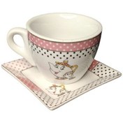 تصویر فنجان و نعلبکی سرامیکی دیو و دلبر 