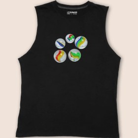 تصویر تاپ مردانه و زنانه نوستالژی طرح تیله رنگی 