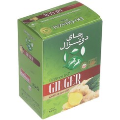 تصویر چای سبز و زنجبیل 100 گرمی دوغزال 100 grams of green tea and ginger Doghazal