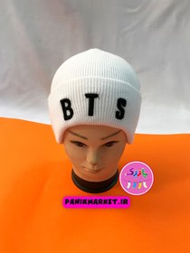 تصویر کلاه بافتنی ساده طرح گروه بی تی اس BTS 