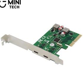 تصویر کارت PCI-E به 2 پورت TYPE-C مینی تک 