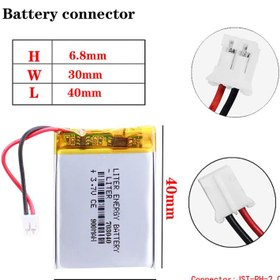 تصویر باتری لیتیوم 900mAh 40*30*6.8mm 703040 900mAh 40*30*6.8mm 703040 Lithium Battery