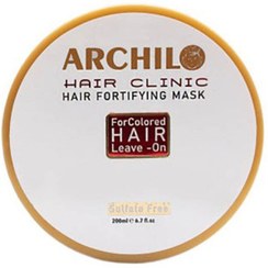 تصویر ماسک تقویت کننده موهای رنگ شده بدون آبکشی فاقد سولفات200میل آرچیلو Archilo Hair Mask For Colored Hair Leave On Sulfate Free 200ml