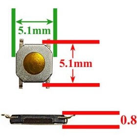 تصویر دکمه لپ تاپ SMD 5.1x5.1x0.8 