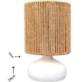 تصویر آباژور رومیزی پایه سفید 