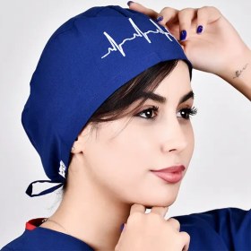 تصویر کلاه ecg آبی کاربنی 