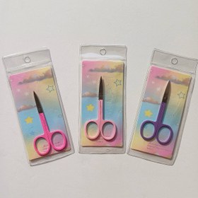 تصویر قیچی ابروی استیل رنگی 