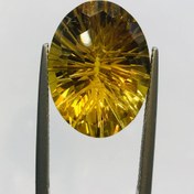 تصویر نگین سیترین طلایی سایز ۱۵*۲۰ تراش کانکیو 