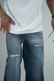 تصویر شلوار جین فول بگ کد 0335 پارچه ترک