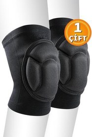 تصویر زانو بند والیبال مردانه و زنانه زانوبند یونیسکس دارای ضربه گیر اسفنجی بسکتبال دوچرخه سواری ورزشی بزرگ Telvesse 