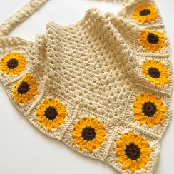 تصویر مینی اسکارف آفتابگردان دستبافت - متوسط 