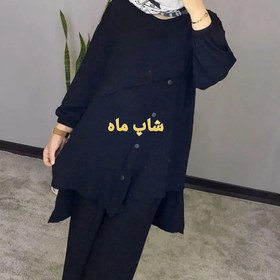 تصویر شومیز وشلوار راحتی شلوار کمر کش ابرو بادی بهاره و تابستانه 