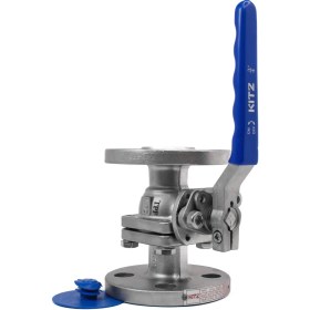 تصویر شیر توپی فلنچ دار استیل 316 کیتز سایز 1/2 اینچ 