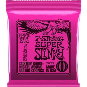 تصویر Ernie Ball Super Slinky 7-string Nickel Wound 9-52 - 2623 