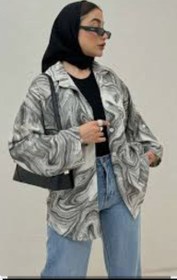 تصویر شکت فوتر مانتو کتی فوتر پرینتی طرح موج - دودی 