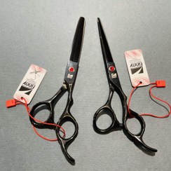 تصویر ست قیچی فینی 6اینچ مشکی (کات و کوتاهی _ پیتاژ ) Finney 6 inch black scissors set (cutting and shortening _ Pittage)