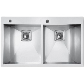 تصویر سینک ظرفشویی توکار اخوان مدل 335 با ۲ لگن 