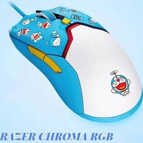 تصویر ماوس و ماوس پد گیمینگ Razer Doraemon Viper Mini and Goliathus Mouse Pad 