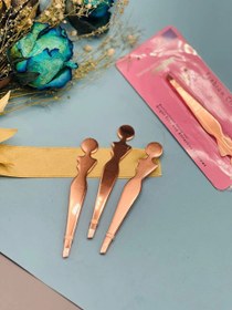 تصویر موچین ابرو طلایی تیتانیوم 