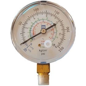 تصویر ساعت گیج فشار پایین آبی P.M مدل RG2440L تایوان اصلی ا P.M RG2440L P.M RG2440L