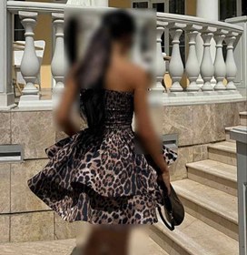 تصویر پیراهن دکلته پلنگی 