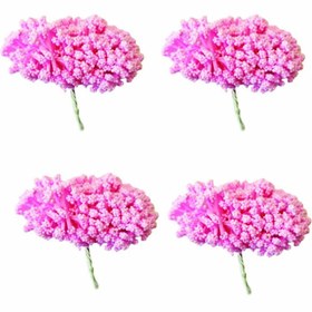 تصویر پرچم گلسازی صورتی رنگ آلما مد طرح پفکی بسته 4 عددی 