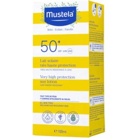 تصویر لوسیون ضد آفتاب با محافظت بسیار بالا Spf 50 100 میلی لیتر برند Mustela(موستلا) به رنگ در دسته ضد آفتاب 