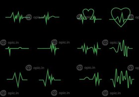 تصویر دانلود وکتور آیکون های مختلف وکتور ضربان قلب با سبک کلاسیک مانیتور قلب 