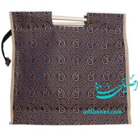 تصویر کیف ترمه دسته چوبی 50 در50 عطف 12 