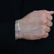 تصویر دستبند نقره مردانه فیگارو ES_8936 