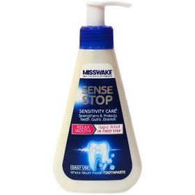 تصویر میسویک خمیر دندان مناسب لثه های حساس پمپی ا Misswake Sensi Stop Toothpaste Pump Misswake Sensi Stop Toothpaste Pump