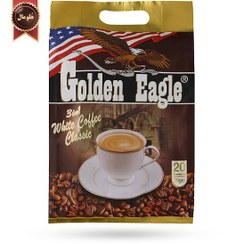 تصویر کافی میکس 3 در 1 گلدن ایگل golden eagle مدل white coffee classic پک 20 ساشه ای 
